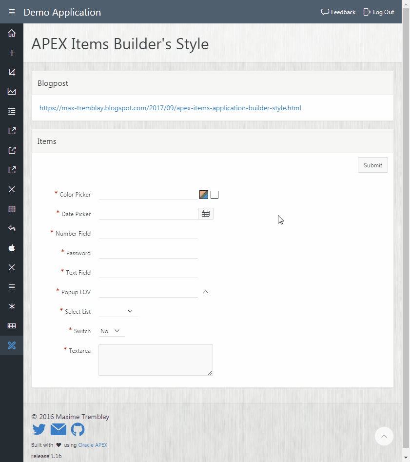APEX Items Builder Style